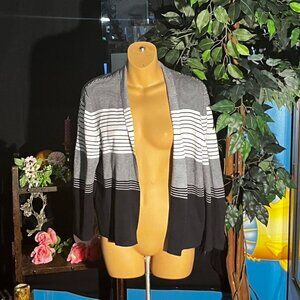 Liz Claiborne Women's Black and Grey Cardigan